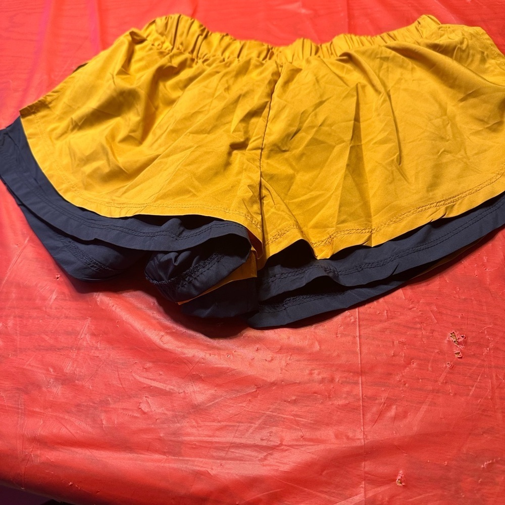 Yellow and Black Women's Shorts